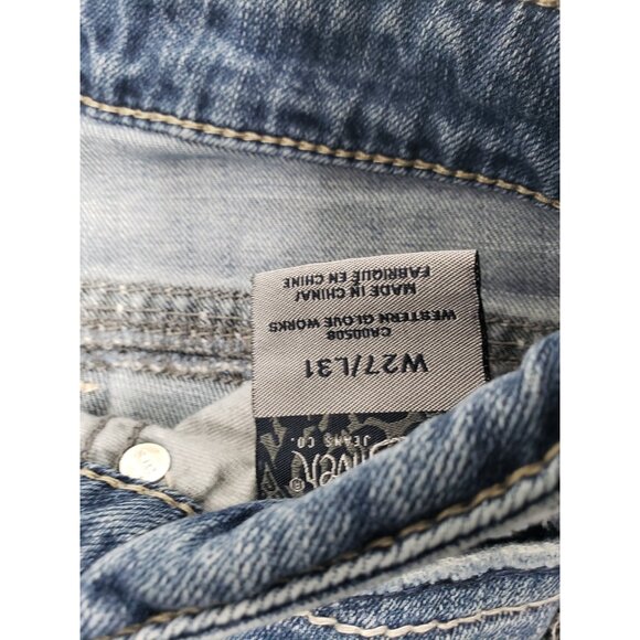 Silver Jeans Co. Aiko Flap Bootcut Jeans Womens W27xL31 Light Wash Distressed - Picture 10 of 16